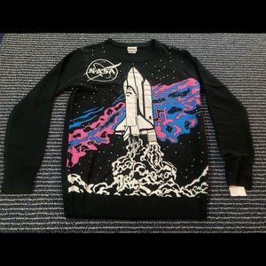 NWT 3XL NASA Psychedelic Space Shuttle Launch Ugly Xmas Christmas Sweater